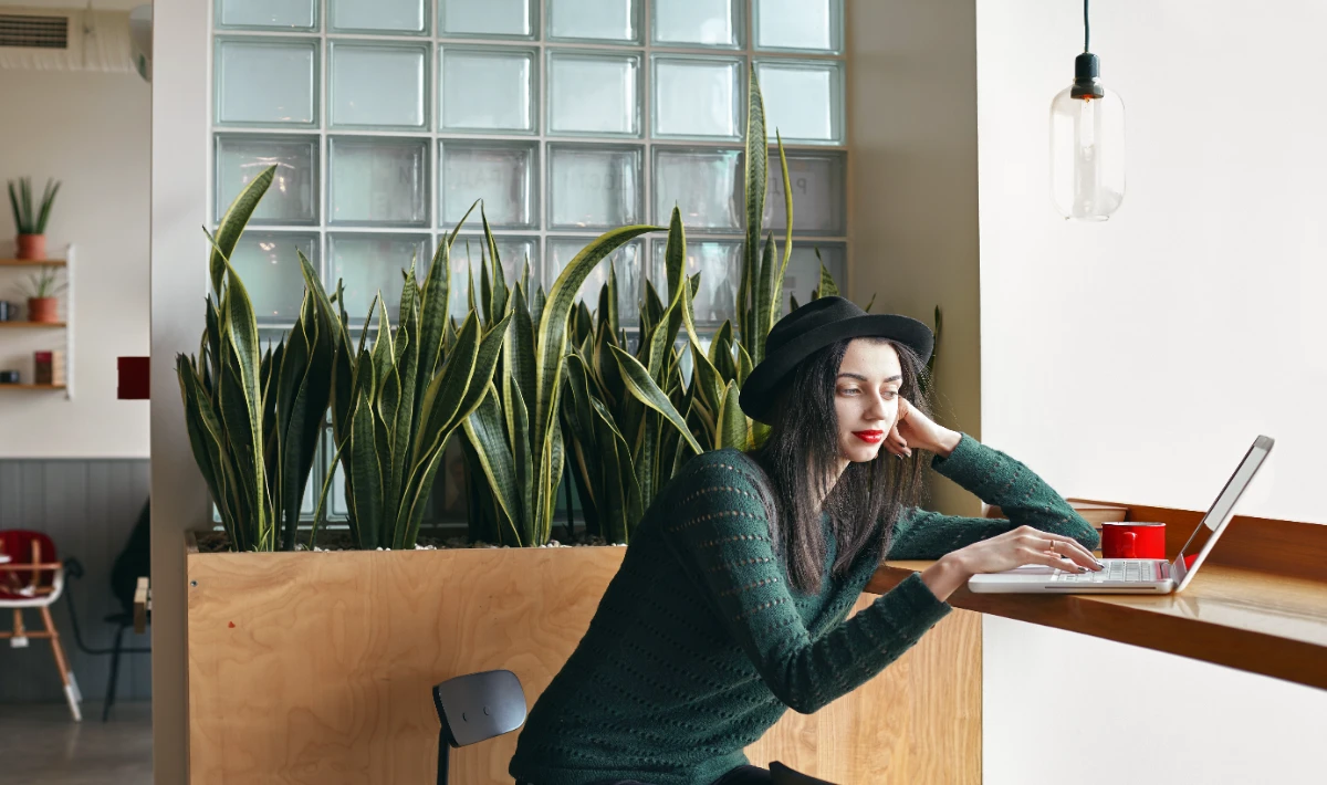 Sage green and beige office colours with a natural professional feel