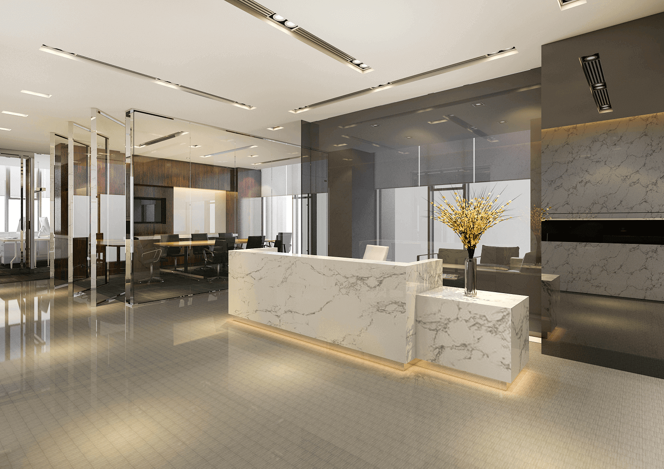 office reception 3d design